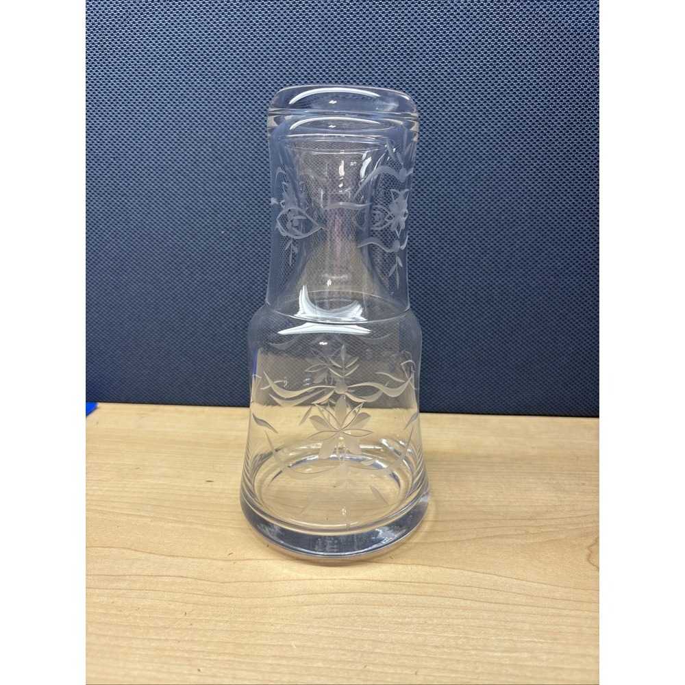 Southern Living Carafe & Tumbler 2 Piece Night Set  Clear Flowers Discontinued
